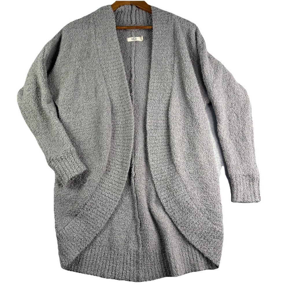 UGG Fuzzy Fremont Open Cardigan Women's M Gray Jacket Soft Comfy 1098870